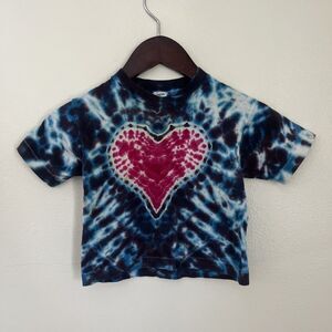 Fruit Of The Loom BEST Vintage Single Stitch Handmade Tie Dye Heart Tee- 2-4Y